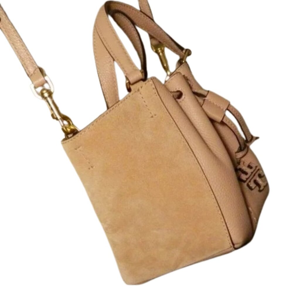 Tory Burch $448 90475 McGraw Mini Drawstring Dragonfly Satchel Meadowsweet NWT! - Picture 4 of 5